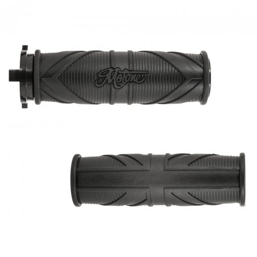 Motone PATRIOT Grips - Union Jack - 22mm Handlebar Models - BLACK