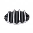 Motone Points ACG Cover/Badge - Ribbed - Black/Polished Rib Contrast Finish