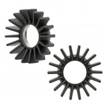 BMW Boxer Big Fin Exhaust Nut Clamps  - Aircooled Airhead - PAIR - BLACK