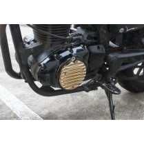 Honda CB350 Engine Cover LHS - Ribbed - BRASS