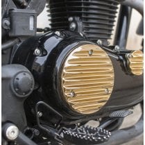 Honda CB350 Engine Cover RHS - Ribbed - BRASS