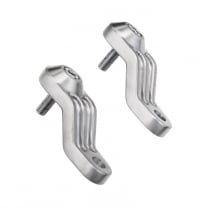 TRILINE Indicator/Turn Signal Ribbed Brackets - Top Shock Mount - Brushed