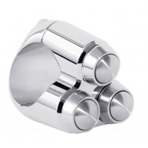 Triple Micro Switch Button Housing - 22mm 7/8" Handlebar - Chrome