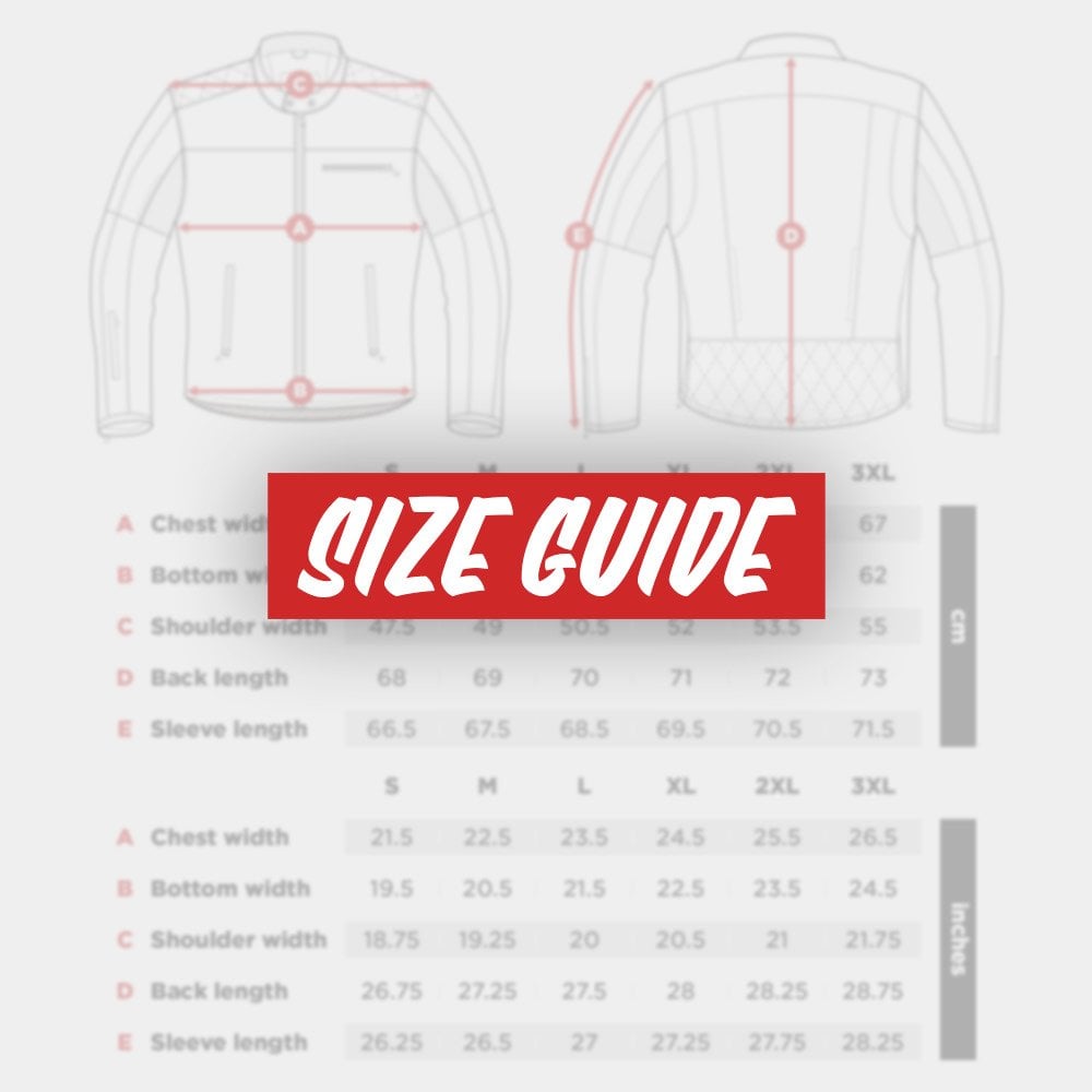 Motone Revolver jacket size guide