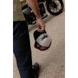 Motone RON BURGUNDY Trucker Cap - Curved Peak - Grey Cotton Panel / Red Mesh - Black Logo