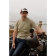 Motone RON BURGUNDY Trucker Cap - Curved Peak - Grey Cotton Panel / Red Mesh - Black Logo