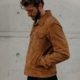 Motone ROUGHNECK Reverse Suede Trucker Jacket (Otter Brown)