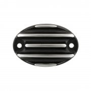 Royal Enfield 350/650 Brake Reservoir Cover - Ribbed - Contrast Black/Polish