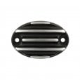 Motone Royal Enfield 350/650 Brake Reservoir Cover - Ribbed - Contrast Black/Polish