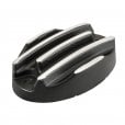 Motone Royal Enfield 350/650 Brake Reservoir Cover - Ribbed - Contrast Black/Polish
