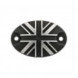 Motone Royal Enfield 350/650 Brake Reservoir Cover - Union Jack - Contrast Black/Polish