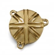 Royal Enfield 350 J Series Oil Filter Cover - Union Jack - BRASS