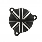 Royal Enfield 350 J Series Oil Filter Cover - Union Jack Contrast Polished