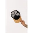 Motone SANDDUNE Trucker Cap - Curved Peak - Black Mesh -  Custom Patch on Sand Suede Panel