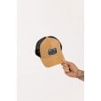 Motone SANDDUNE Trucker Cap - Curved Peak - Black Mesh -  Custom Patch on Sand Suede Panel