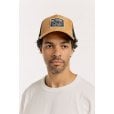 Motone SANDDUNE Trucker Cap - Curved Peak - Black Mesh -  Custom Patch on Sand Suede Panel