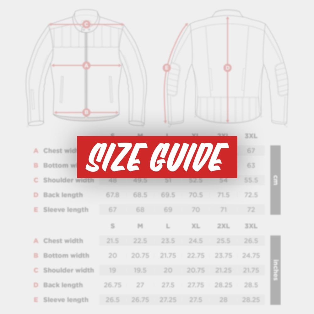 Motone Shōgun jacket size guide