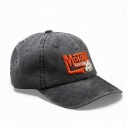 SMOKER 6-Panel Vintage Cap - Curved Peak - Black Washed Cotton 