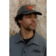 Motone SMOKER 6-Panel Vintage Cap - Curved Peak - Black Washed Cotton