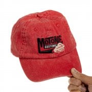 SMOKER 6-Panel Vintage Cap - Curved Peak - RED Washed Cotton