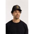 Motone SNAKE Trucker Cap - Curved Peak - Black Suede - Gold Logo