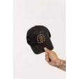 Motone SNAKE Trucker Cap - Curved Peak - Black Suede - Gold Logo