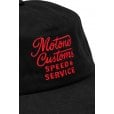 Motone Speed & Service 6-Panel Vintage Cap - Curved Peak - Black