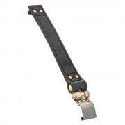 The Beltane - Bobber/Speedmaster Battery Strap - Black Leather & Brass