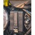 Motone The Beltane - Bobber/Speedmaster Battery Strap - Black Leather & Brass