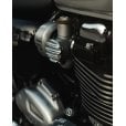 Motone TPS Carb/Throttle Body Cover - Pair - Ribbed/Finned - Polished