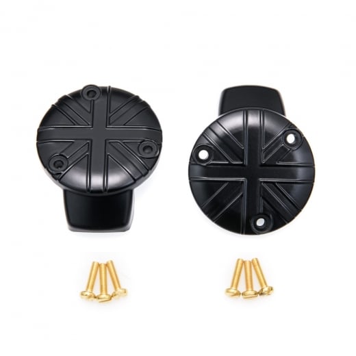 Motone TPS Carb/Throttle Body Cover - Pair - Union Jack - Black