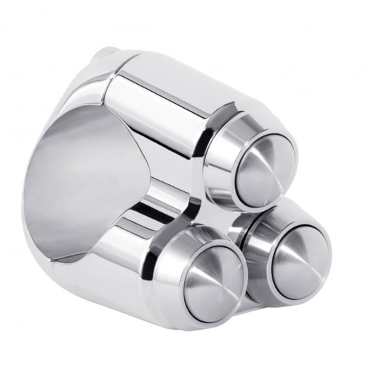 Motone Triple Micro Switch Button Housing - 22mm 7/8" Handlebar - Chrome