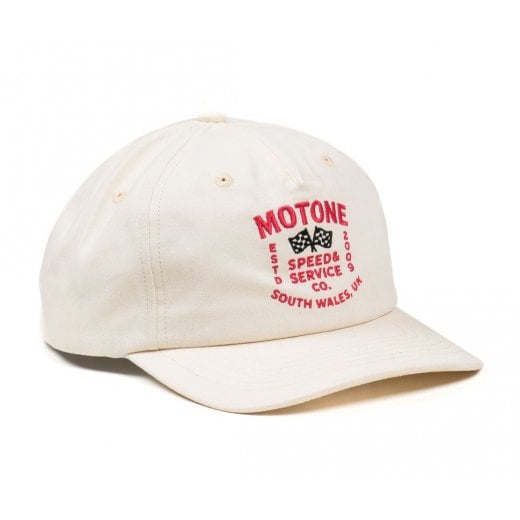 Motone Twin-Flag 6-Panel Vintage Cap - Curved Peak - White