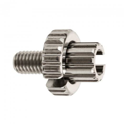 Motone TWISTER Titanium Clutch Cable Adjuster - Natural Finish - M8x1.25x18