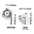 Motone Up-And-Over Riser Kit for One Inch Bars - Clear Anodised