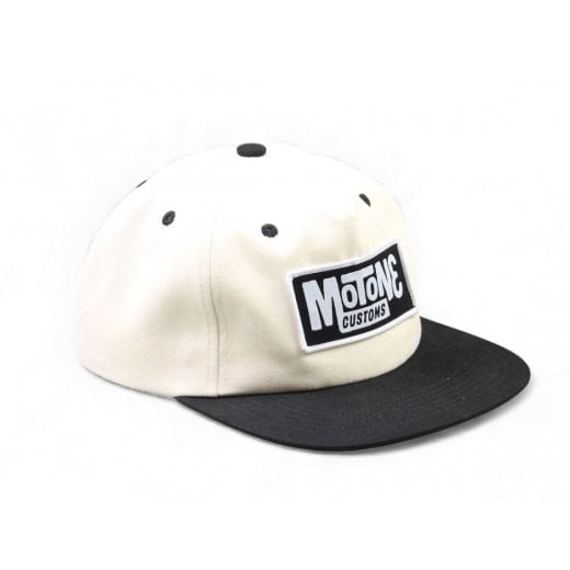 Motone WIDESLIDE Cap - Flat Peak - Ecru and Black
