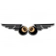 Motone Winged 8-Ball Fuel Tank/Side Panel Emblems - Billet