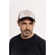 Motone WORDSALAD Trucker Cap - Curved Peak - Copper Suede + Black & White