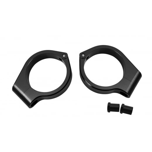 Motone Wrap-Around Fork M10 (10mm) Indicator Turn Signal Bracket Clamps - Pair - 49mm - Black