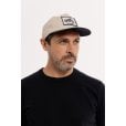 Motone YARDMASTER Bobber Patch Cap - Flat Peak - Ecru and Black - Bike Patch