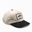 Motone YARDMASTER Bobber Patch Cap - Flat Peak - Ecru and Black - Bike Patch